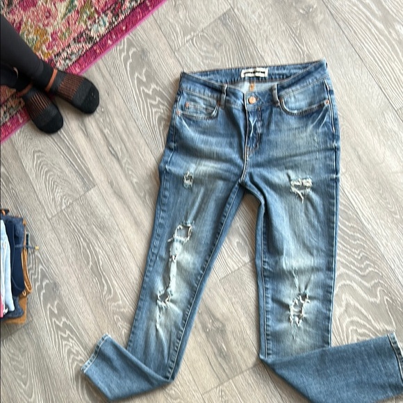 Noisy may Denim - Distressed Blue Jeans